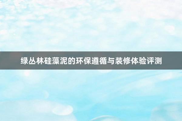 绿丛林硅藻泥的环保遵循与装修体验评测